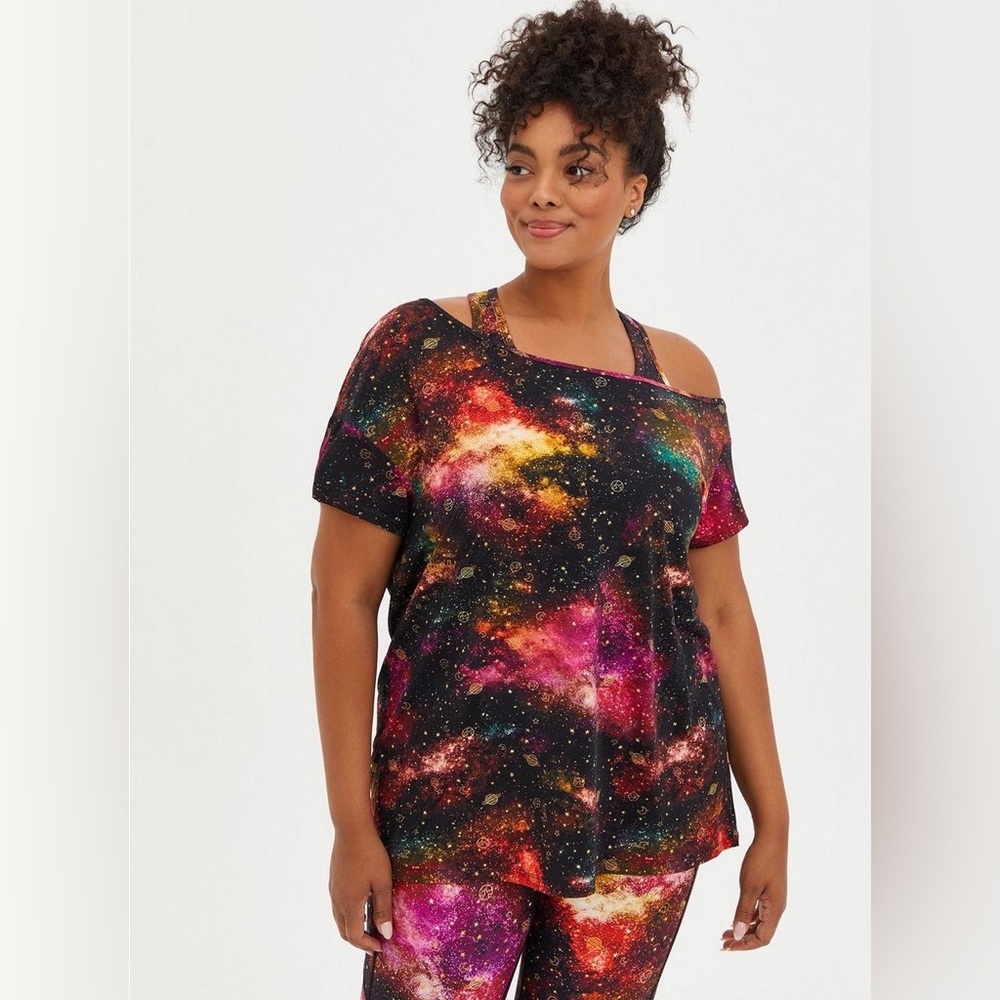 Torrid Performance Jersey Off-Shoulder Short Sleeve Active Tee